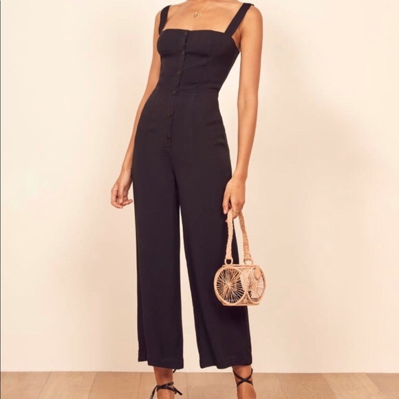 Reformation Pants - Reformation Della black button front jumpsuit
